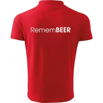 Pánská košile Pivní nápisy RememBEER - Polokošile pánská Pique Polo 203 - L ( Červená )