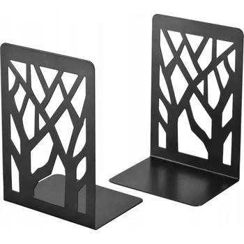 Obraz 2x PODPĚRKA NA KNIHY PROTISKLUZOVÉ ČERNÉ KOVOVÉ LOFT STOJANY
