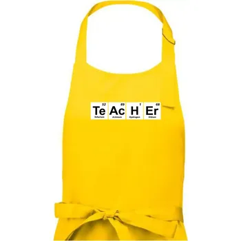 Kuchyňská zástěra Periodická tabulka - Teacher - Dámská zástěra na vaření - Univerzální velikost ( Žlutá )