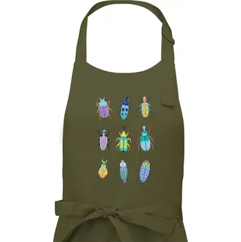 Kuchyňská zástěra Barevní brouci (studio-arte.cz) - Pánská zástěra na vaření - Univerzální velikost ( Khaki )