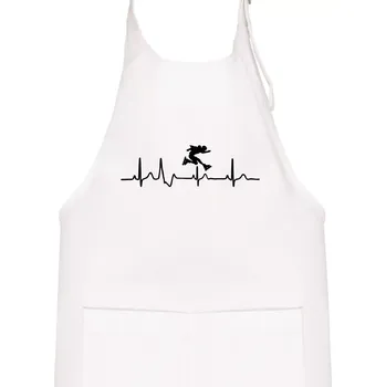 Kuchyňská zástěra EKG inline přeskok - Dětská zástěra na vaření - Univerzální velikost ( Bílá )
