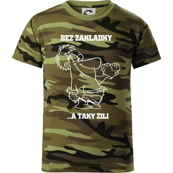 Školní triko - Bez základky - Dětské maskáčové triko - 104-110cm / 3-4 roky ( Zelený maskáč )