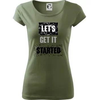 Dámské tričko Lets get it started - Dámské triko Pure - 2XL ( Khaki )