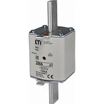 POUŽDROVÁ POJISTKOVÁ VLOŽKA POMALÁ NH2 gG 250A 500V ETI 004185232