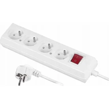 Napájecí kabel Prodlužovací Kabel přívod s lištou AW-Tools 5 m, 4 ks, bílý