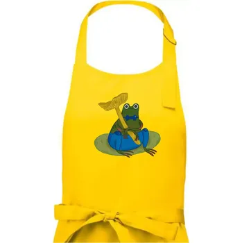 Kuchyňská zástěra Žába s houbou (studio-arte.cz) - Pánská zástěra na vaření - Univerzální velikost ( Žlutá )