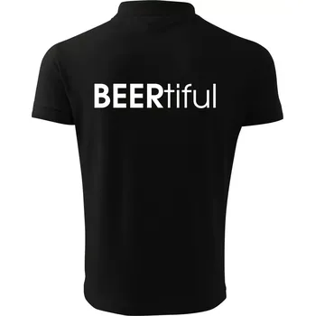 Pánská košile Pivní nápisy BEERtiful - Polokošile pánská Pique Polo 203 - S ( Černá )