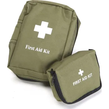 Autolékárnička Lékárnička ARMY malá olivová (Lékárnička je vyrobena z pevného, nepromokavého materiálu, se zapínáním na zip. Svými rozměry se snadno vejde do batohu i do kapsy u bundy.)