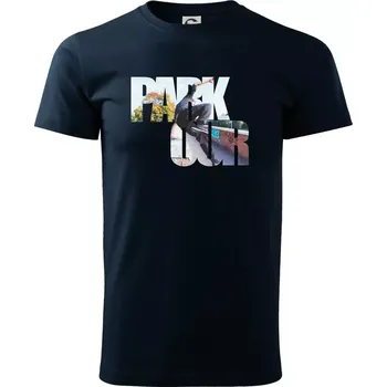 Pánské tričko Parkour nápis ve městě - Triko extra velké (5-8XL) - 8XL ( Námořní modrá (velmi tmavá - téměř černá) )