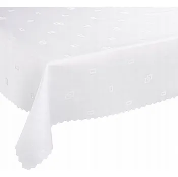 ubrus Ubrus odolný proti skvrnám 140x180 cm, Polský výrobek, bílá barva, vzor W21