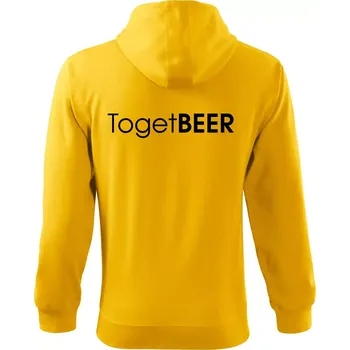 Pánská mikina Pivní nápisy TogetBEER - Mikina s kapucí na zip trendy zipper - 3XL ( Žlutá )
