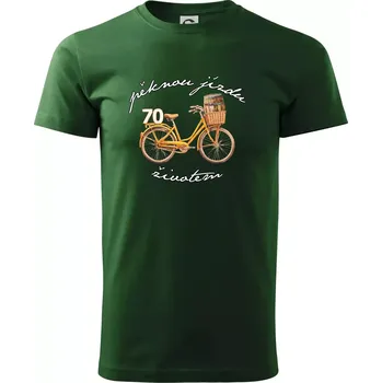 Mužská jízda životem 70 - Triko extra velké (5-8XL) - 7XL ( Lahvově zelená )