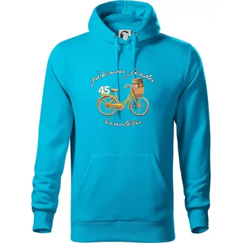 Pánská mikina Mužská jízda životem 45 - Mikina pánská Cape s kapucí - 5XL ( Světlý tyrkys )