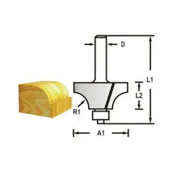 Příslušenství k frézce Fe Produkt Makita D-48511 Zaoblovací fréza s ložiskem stopka 8 mm,22,2x13x53 mm R=4,8mm