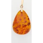 STAROŽITNÝ ZLATÝ PŘÍVĚŠEK S JANTAREM - ČERVENÉ ZLATO 583