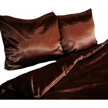 Povlečení Saténové Povlečení 140+2x70x80 MOKER hnědá čokoláda