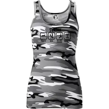 Dámské tričko Svaťák - Dámské Maskáčové tílko - M ( Šedý maskáč )