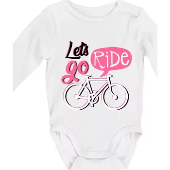 Lets go ride - Body kojenecké s dlouhým rukávem - Dlouhý r. 3-6 měs ( Bílá )