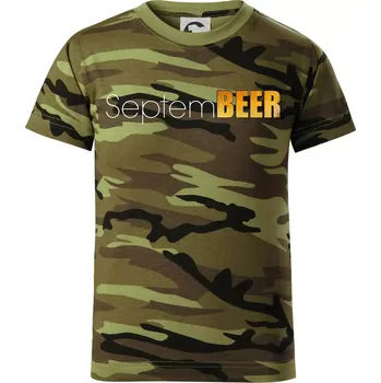 Pivní měsíce - septeBEER - Dětské maskáčové triko - 104-110cm / 3-4 roky ( Zelený maskáč )