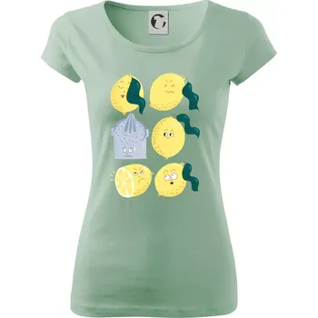 Dámské tričko Citroni kreslení (studio-arte.cz) - Dámské triko Pure - XS ( Sage )