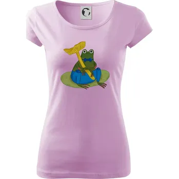 Dámské tričko Žába s houbou (studio-arte.cz) - Dámské triko Pure - XS ( Orchid )