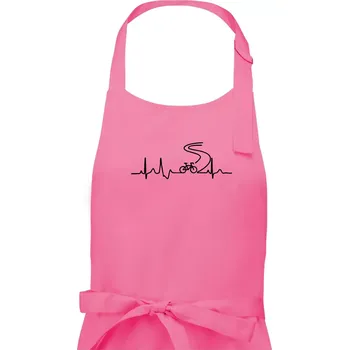 Kuchyňská zástěra EKG silniční cyklistika - Pánská zástěra na vaření - Univerzální velikost ( Růžová )