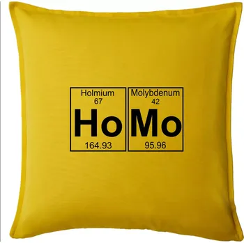 Polštář Homo - periodická tabulka - Polštář 50x50 - 50x50 - Pouze potah ( Žlutá )