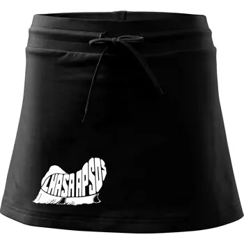 Dámská sukně Lhasa Apso nápis v těle - Sportovní sukně - two in one - XS ( Černá )