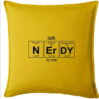 Polštář Talk nerdy - periodická tabulka - Polštář 50x50 - 50x50 - Pouze potah ( Žlutá )