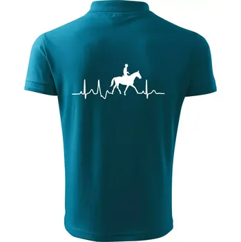 Pánská košile EKG jízda na koni - Polokošile pánská Pique Polo 203 - S ( Tmavý tyrkys )