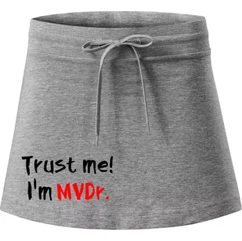 Dámská sukně Trust me I´m MVDr. / Věř mi jsem MVDr. - Sportovní sukně - two in one - XS ( Tmavě šedý melír )
