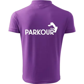 Pánská košile Parkour - salto - Polokošile pánská Pique Polo 203 - S ( Fialová )
