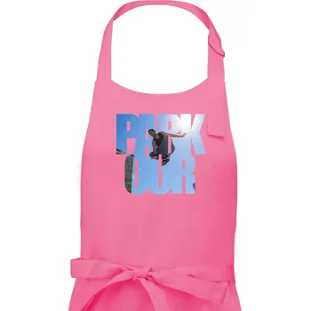 Kuchyňská zástěra Parkour nápis nebe - Pánská zástěra na vaření - Univerzální velikost ( Růžová )