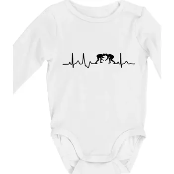 Kojenecký body EKG wrestling - Body kojenecké s dlouhým rukávem - Dlouhý r. do 3 měs ( Bílá )