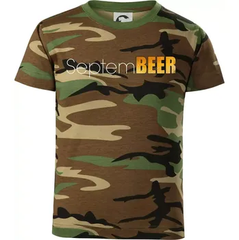 Chlapecké tričko Pivní měsíce - septeBEER - Dětské maskáčové triko - 104-110cm / 3-4 roky ( Hnědý maskáč )