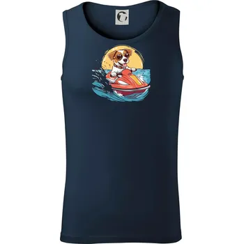 Jack russell teriér na vodním skútru - Tílko pánské Core - XL ( Námořní modrá (velmi tmavá - téměř černá) )