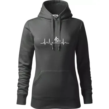 Dámská mikina EKG BMX kolo - Mikina dámská Cape s kapucí - 2XL ( Tmavá břidlice (šedá se zeleným nádechem) )