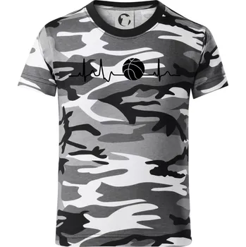 Chlapecké tričko EKG basketbal míč - Dětské maskáčové triko - 134 cm/8 let ( Šedý maskáč )