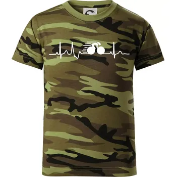 Chlapecké oblečení EKG dráhová cyklistika - Dětské maskáčové triko - 134 cm/8 let ( Zelený maskáč )