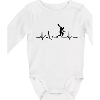 Dětská móda EKG hod diskem - Body kojenecké s dlouhým rukávem - Dlouhý r. do 3 měs ( Bílá )