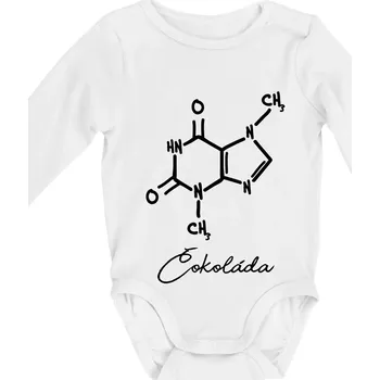 Kojenecké oblečení Čokoláda chemie - Body kojenecké s dlouhým rukávem - Dlouhý r. do 3 měs ( Bílá )