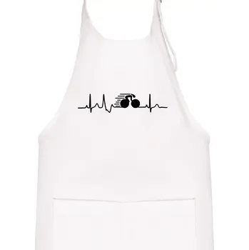 Kuchyňská zástěra EKG dráhová cyklistika - Dětská zástěra na vaření - Univerzální velikost ( Bílá )