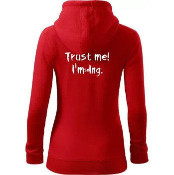 Dámská mikina Trust me I´m an Ing. / Věř mi jsem Ing. - Dámská mikina trendy zipper s kapucí - XS ( Červená )