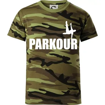 Chlapecké oblečení Parkour - na jedné ruce - Dětské maskáčové triko - 104-110cm / 3-4 roky ( Zelený maskáč )