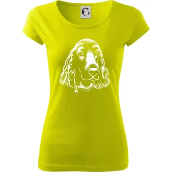 Kokršpaněl - hlava kreslená - Dámské triko Pure - S ( Limetková )