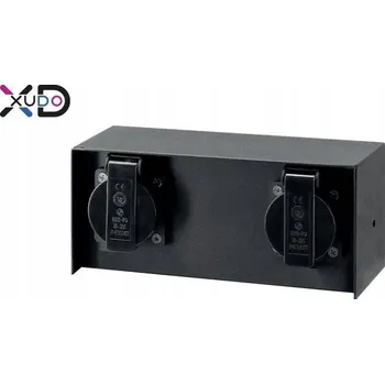 Elektrická zásuvka XD-QA111B Zahradní zásuvka fasádní IP44 2x 230V Černá VIP