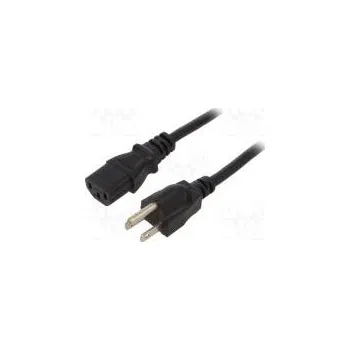 Napájecí kabel Kabel IEC C13 zásuvka,JIS 8303 vidlice PVC 2m černá 7A 125V