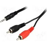 Kabel Jack 3,5mm vidlice,RCA vidlice x2 15m černá
