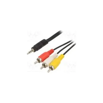 Audio kabel Kabel Jack 3,5mm 4pin vidlice,RCA vidlice x3 2m černá