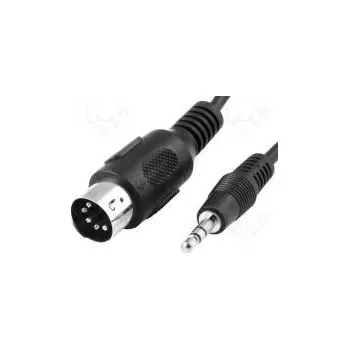 Audio kabel Kabel DIN 5pin vidlice,Jack 3,5mm vidlice 1,2m černá